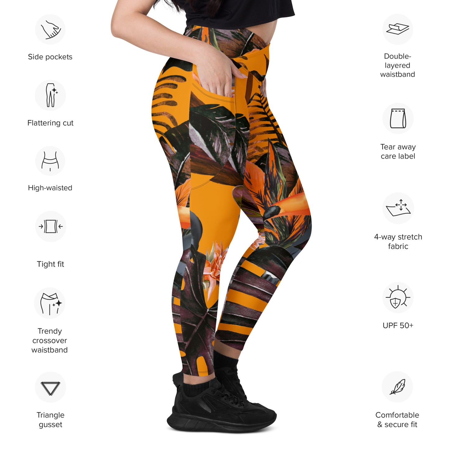 POE Tropical Crossover Leggings with Pockets