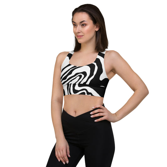 POE BLACK WHITE Marble Sports Bra