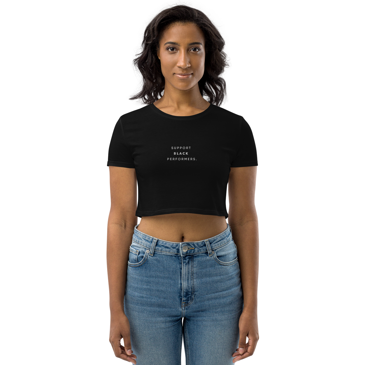 Support Black Performers Crop Tee - BLACK