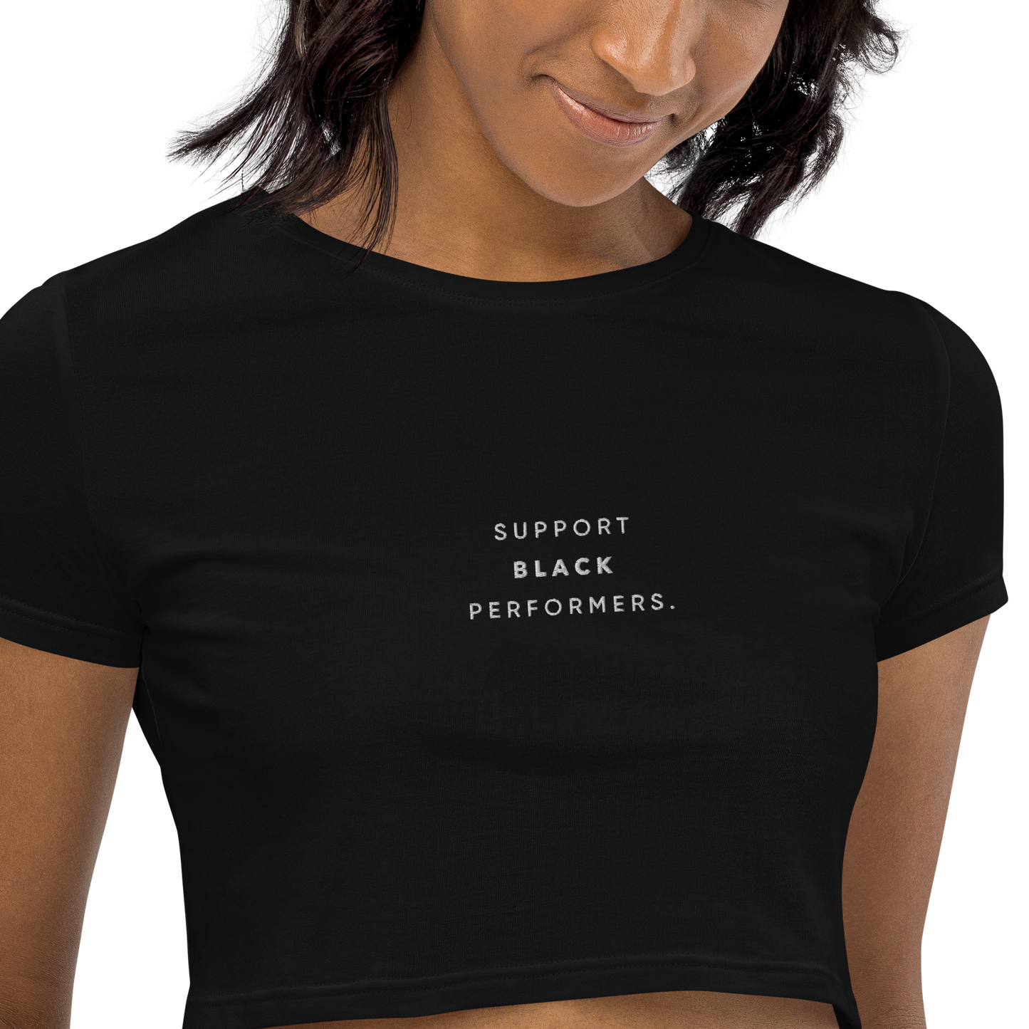 Support Black Performers Crop Tee - BLACK