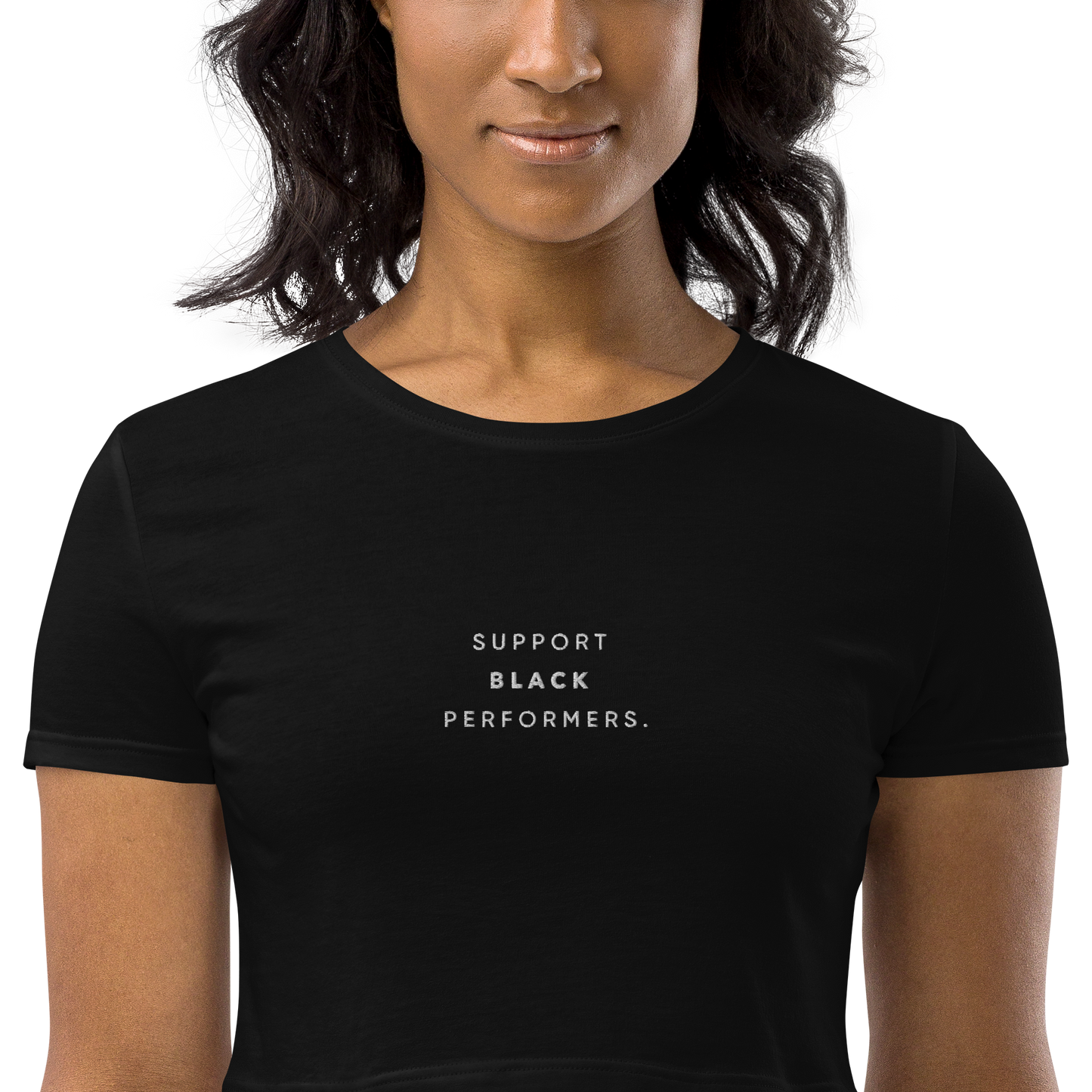 Support Black Performers Crop Tee - BLACK