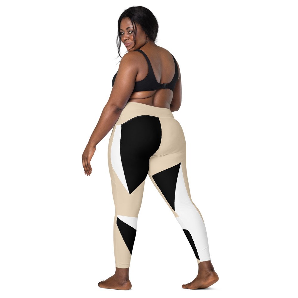 POE Geometric Legging with Pockets - Champagne