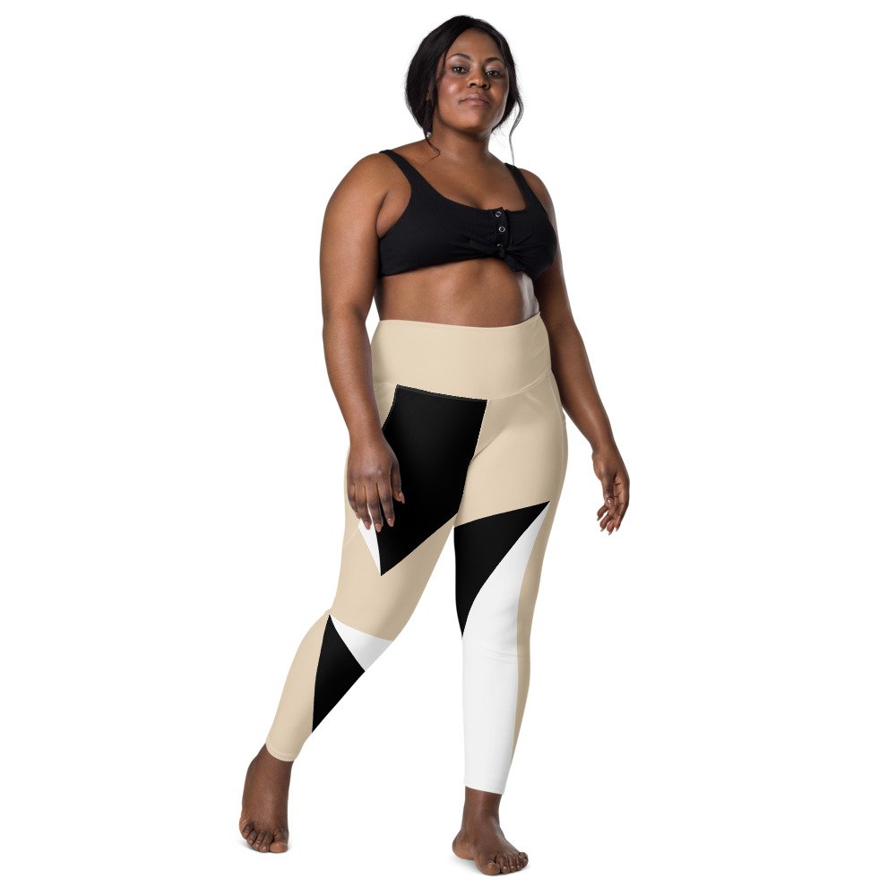 POE Geometric Legging with Pockets - Champagne