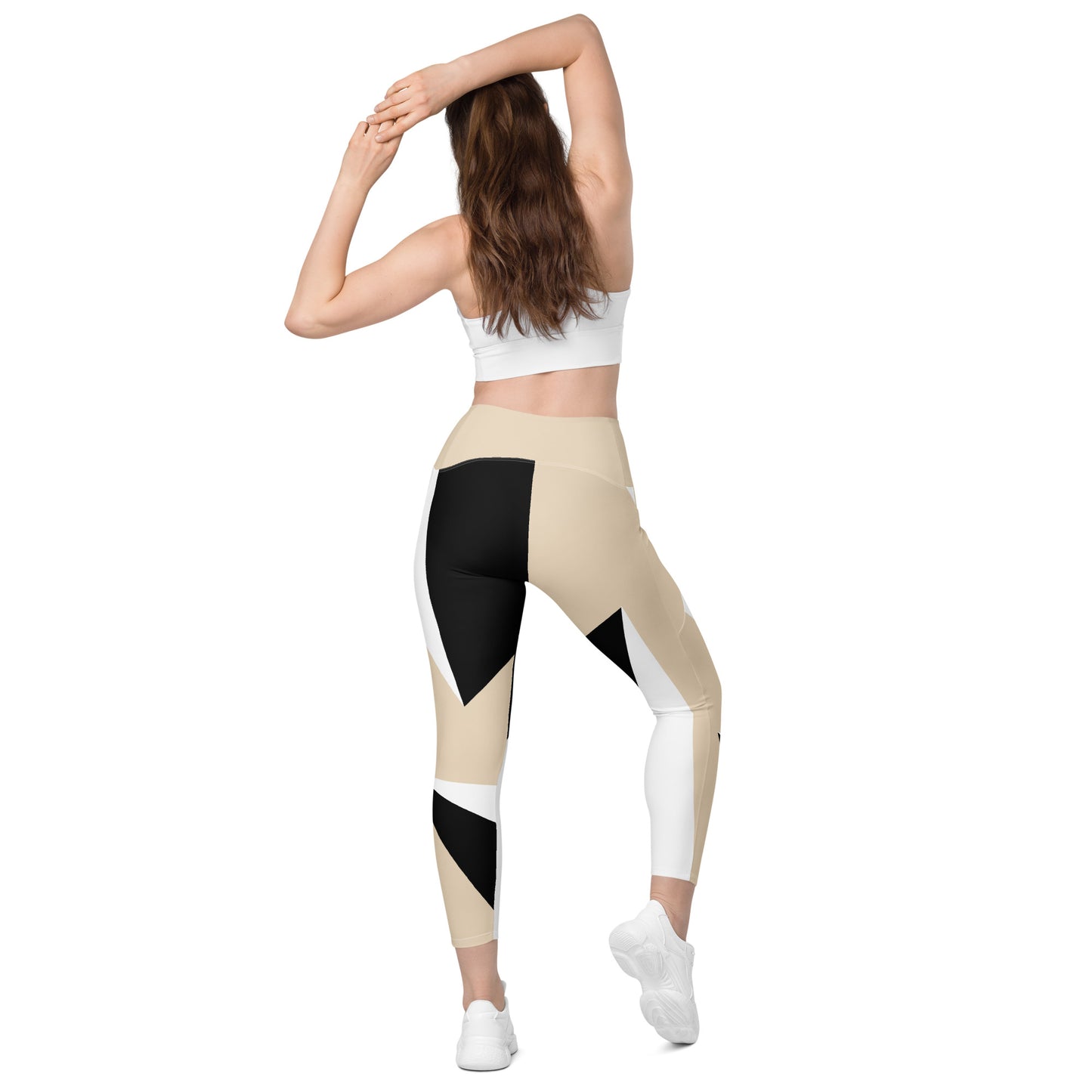 POE Geometric Legging with Pockets - Champagne